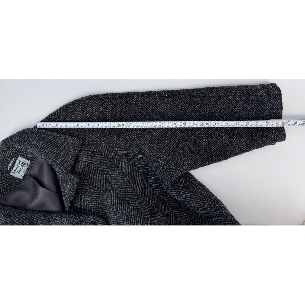 Vintage International Scene Herringbone Wool Blend Button Coat Women 7/8 Austria - Picture 8 of 14
